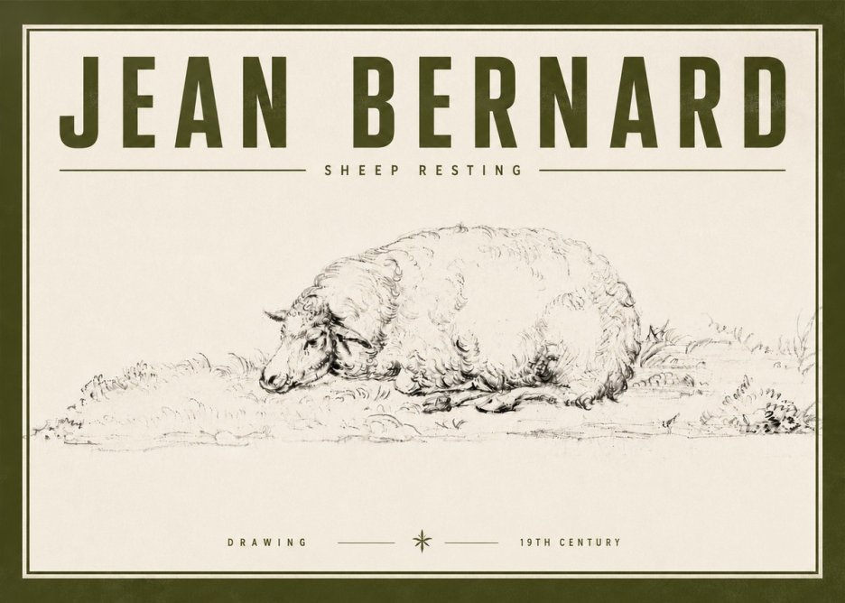 Jean Bernard Sheep Resting on the Ground No6 - Juliste