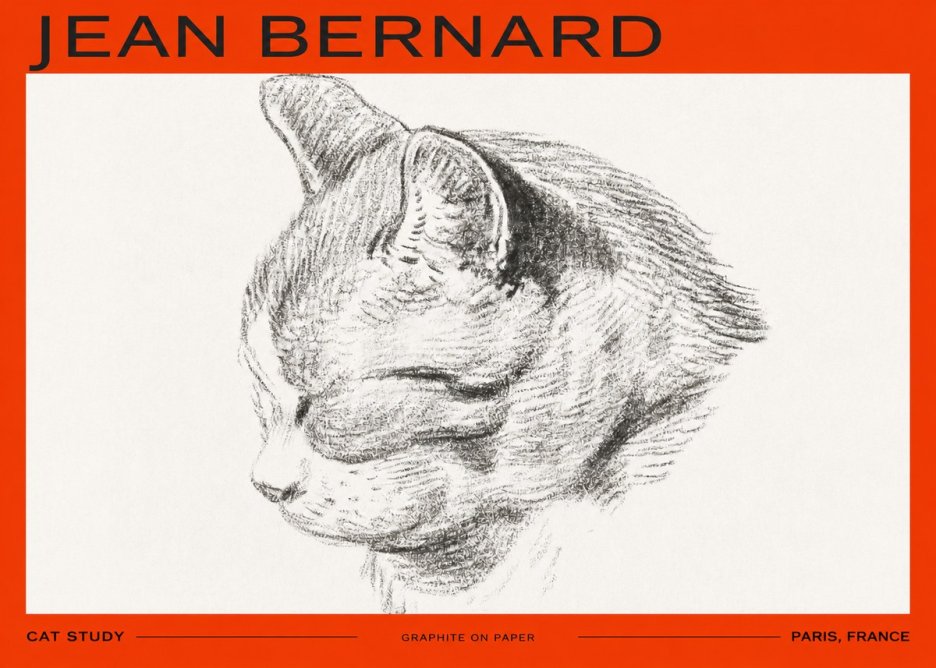 Jean Bernard Cat Study I No2 - Juliste