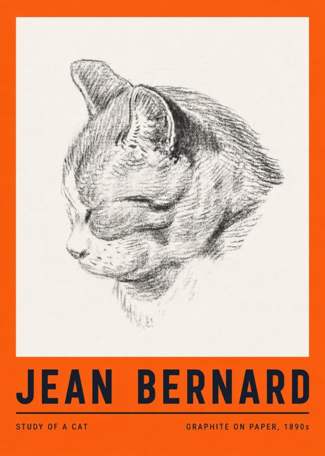 Jean Bernard Cat Study I No4 - Juliste