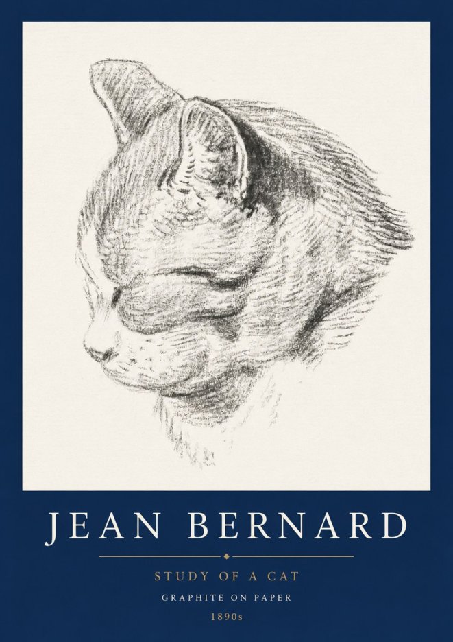 Jean Bernard Cat Study I No5 - Juliste