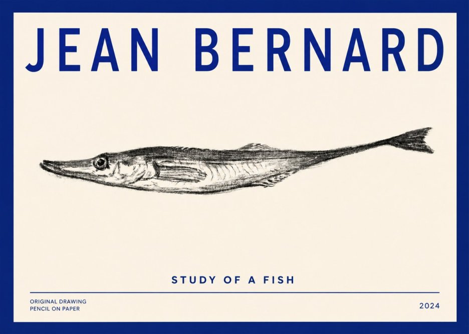 Jean Bernard Study of a Fish I No4 - Juliste