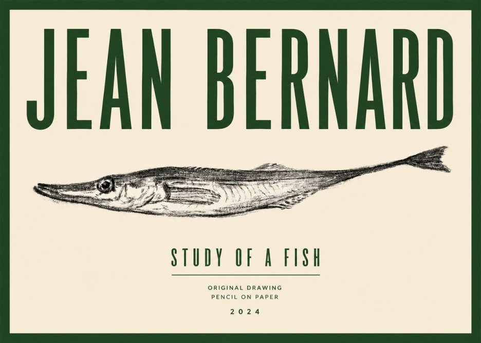 Jean Bernard Study of a Fish I No6 - Juliste
