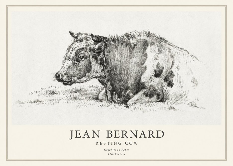 Jean Bernard Resting Cow I No1 - Juliste