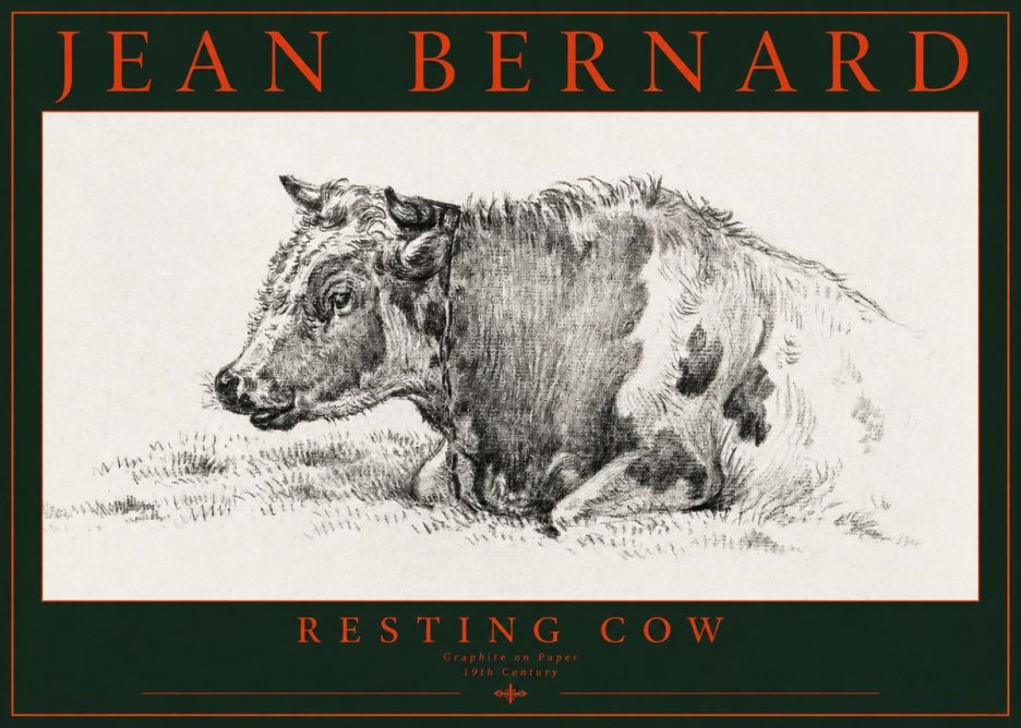 Jean Bernard Resting Cow I No2 - Juliste