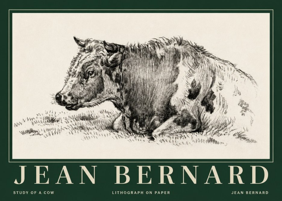 Jean Bernard Resting Cow I No5 - Juliste
