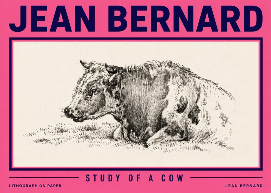 Jean Bernard Resting Cow I No6 - Juliste