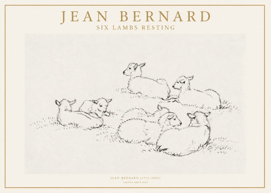 Jean Bernard Study of Lambs No2 - Juliste