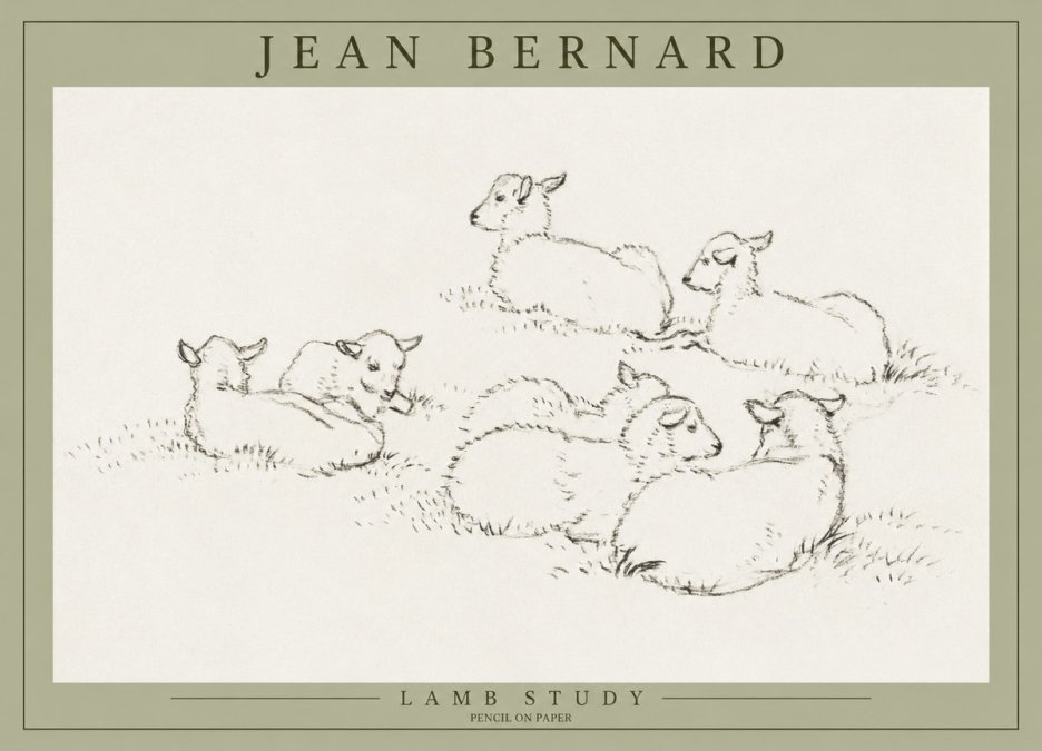 Jean Bernard Study of Lambs No3 - Juliste