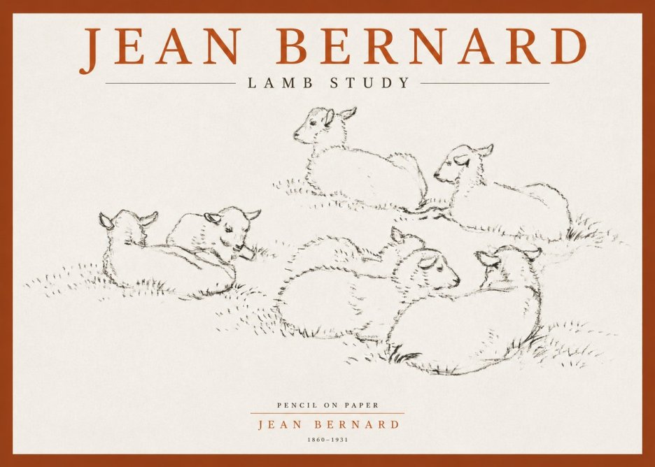 Jean Bernard Study of Lambs No4 - Juliste