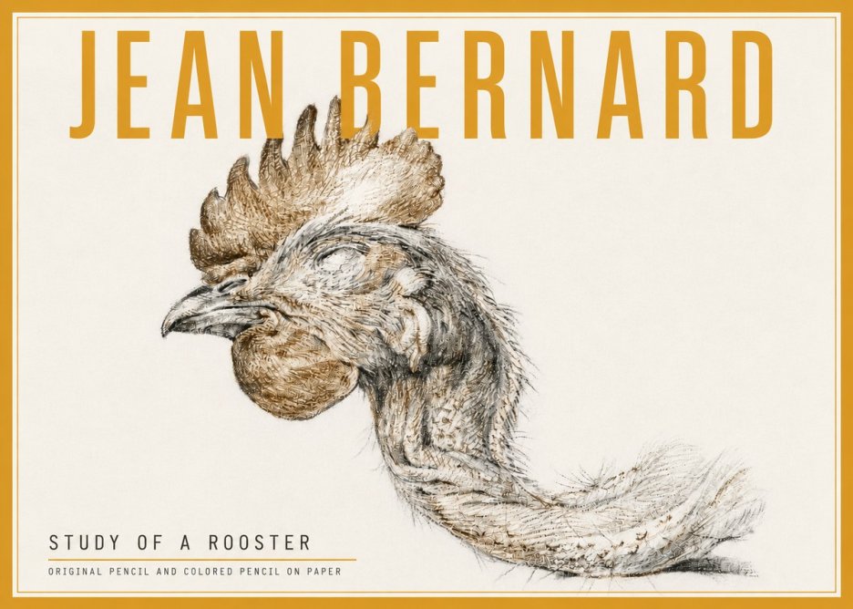 Jean Bernard Study of a Rooster Head No5 - Juliste