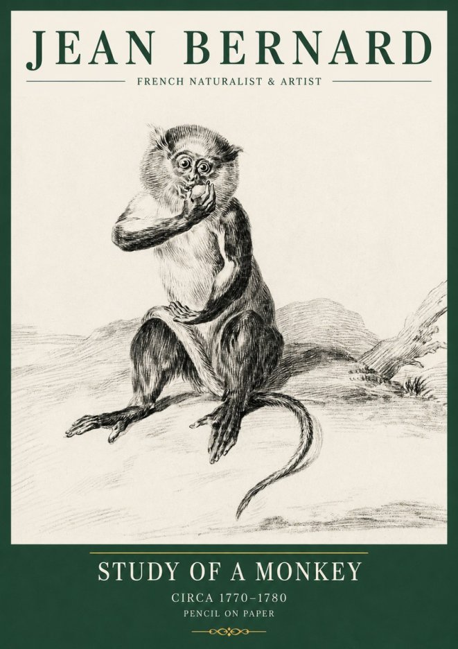 Jean Bernard Study of a Monkey No5 - Juliste