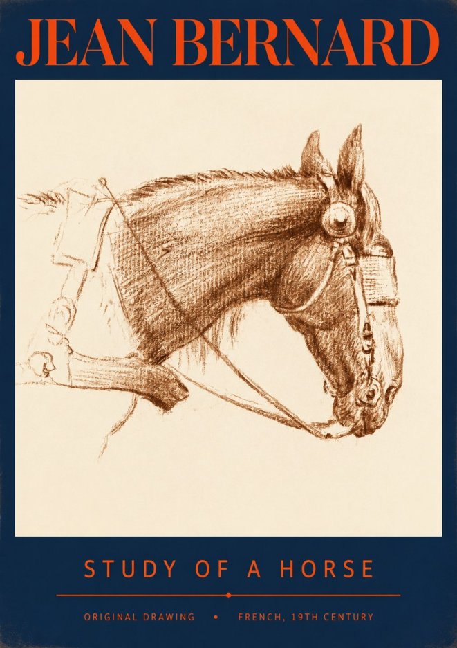 Jean Bernard Equine Study No3 - Juliste