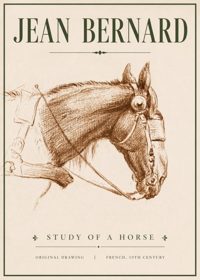 Jean Bernard Equine Study No5 - Juliste