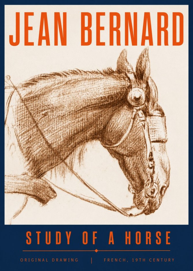 Jean Bernard Equine Study No6 - Juliste