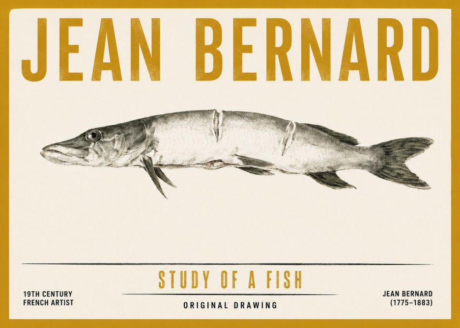 Jean Bernard Study of a Fish II No5 - Juliste