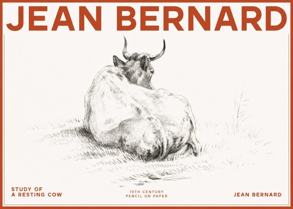 Jean Bernard Study of a Resting Cow I No2 - Juliste