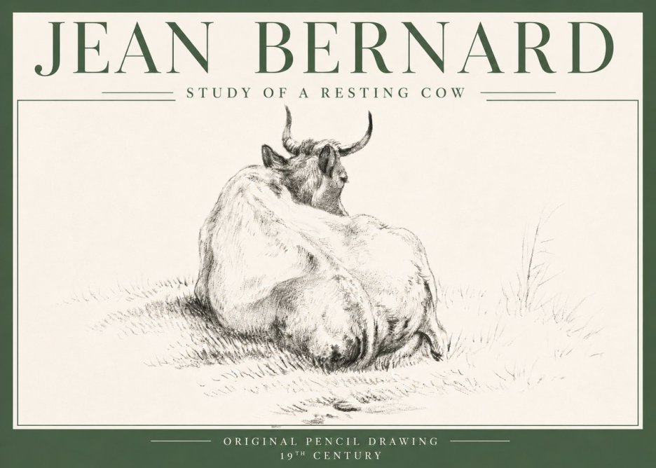 Jean Bernard Study of a Resting Cow I No4 - Juliste