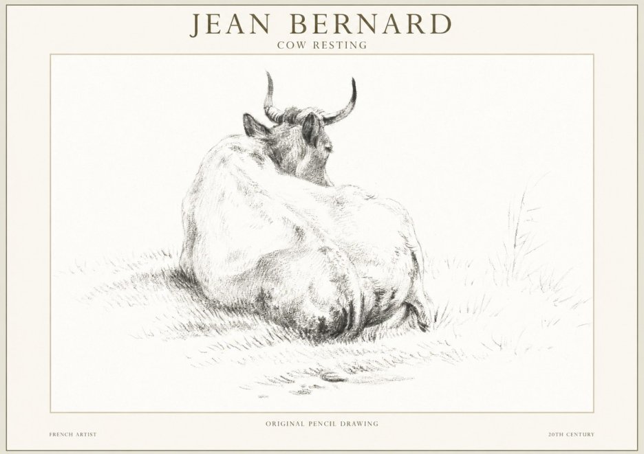 Jean Bernard Study of a Resting Cow I No5 - Juliste