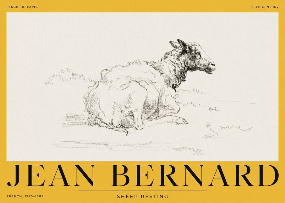 Jean Bernard Sheep Resting No2 - Juliste