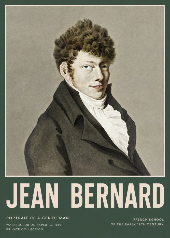 Jean Bernard Portrait of a Young Man No5 - Juliste
