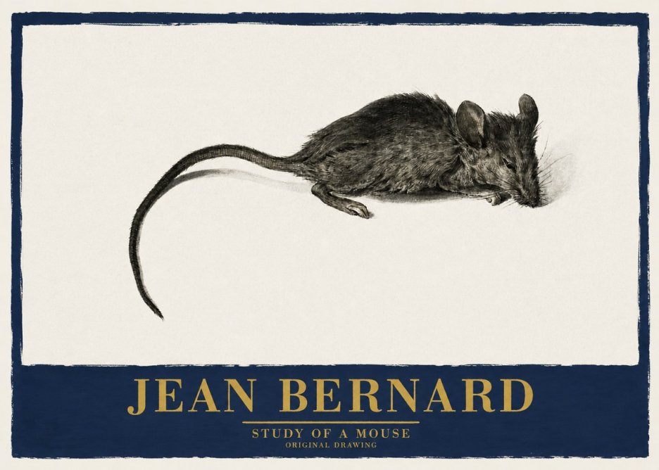 Jean Bernard Study of a Mouse I No2 - Juliste