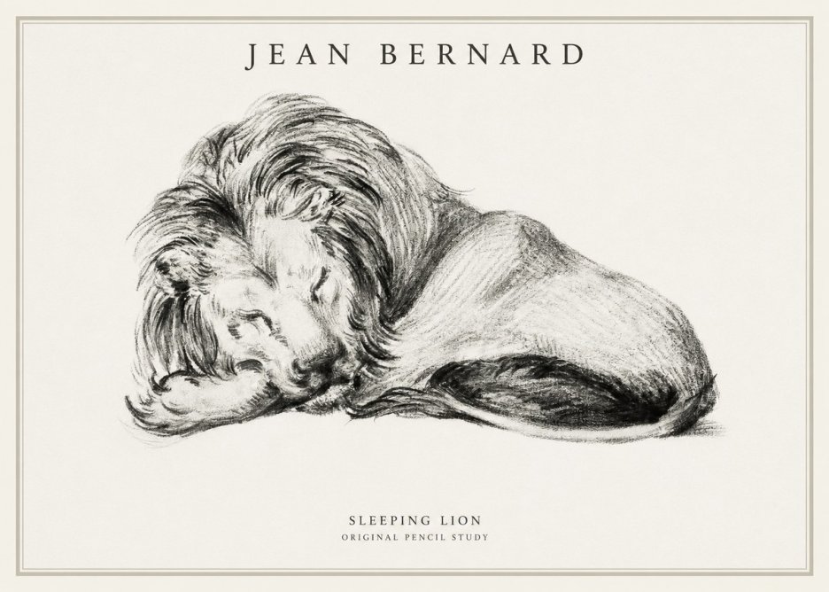 Jean Bernard Sleeping Lion No1 - Juliste