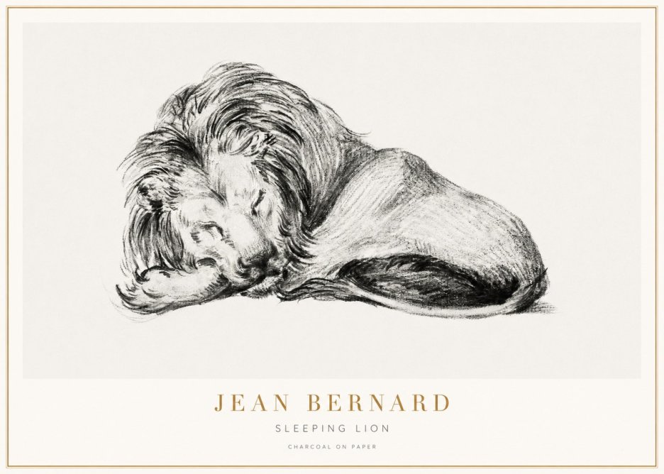 Jean Bernard Sleeping Lion No3 - Juliste