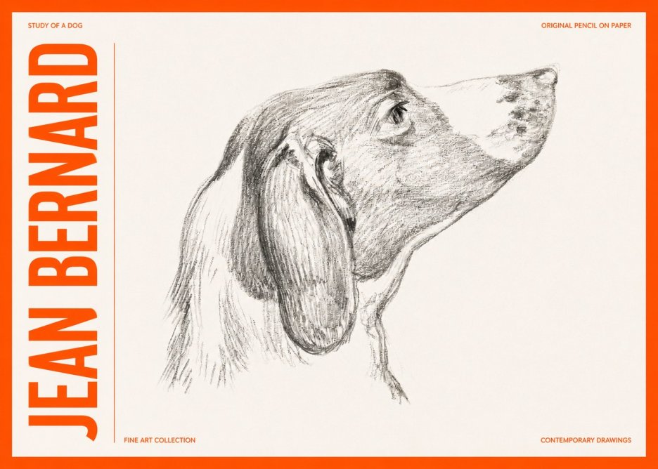 Jean Bernard Study of a Dog I No3 - Juliste