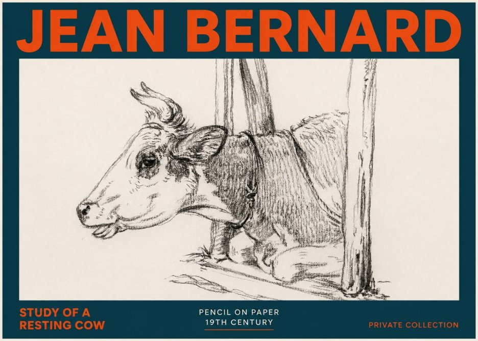 Jean Bernard Study of a Resting Cow II No5 - Juliste