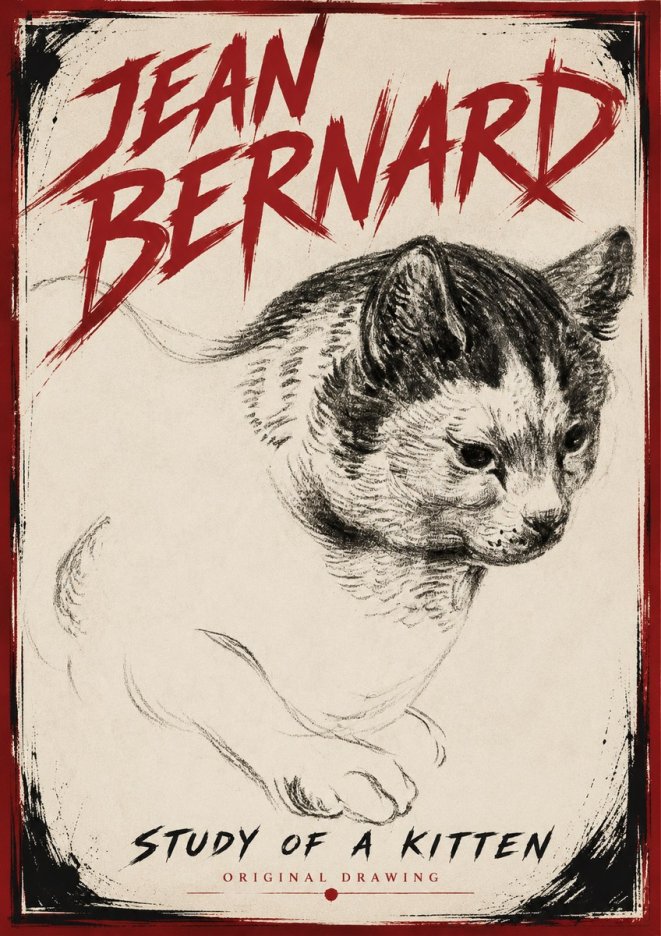 Jean Bernard Study of a Kitten I No6 - Juliste