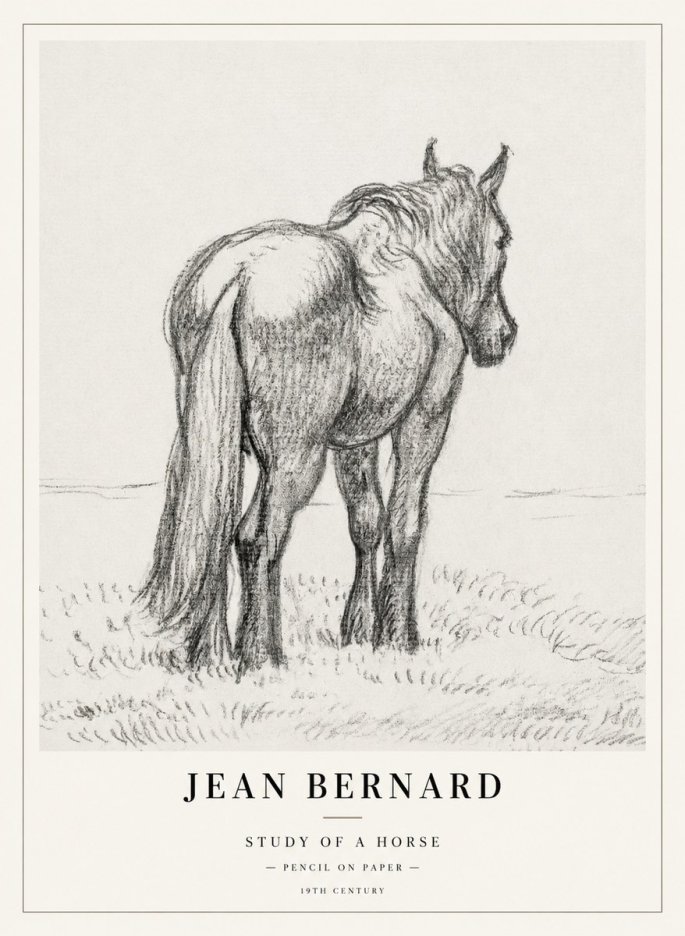 Jean Bernard Study of a Horse II No2 - Juliste