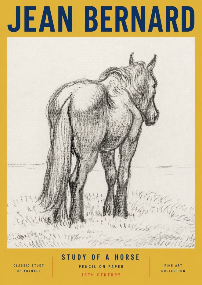 Jean Bernard Study of a Horse II No3 - Juliste