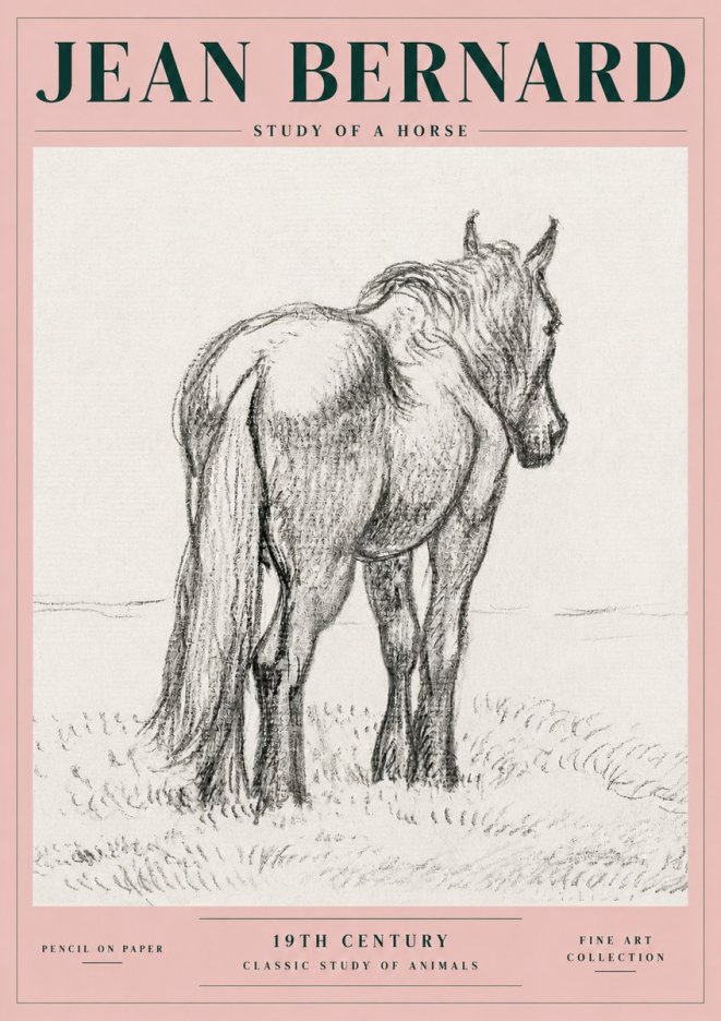 Jean Bernard Study of a Horse II No4 - Juliste
