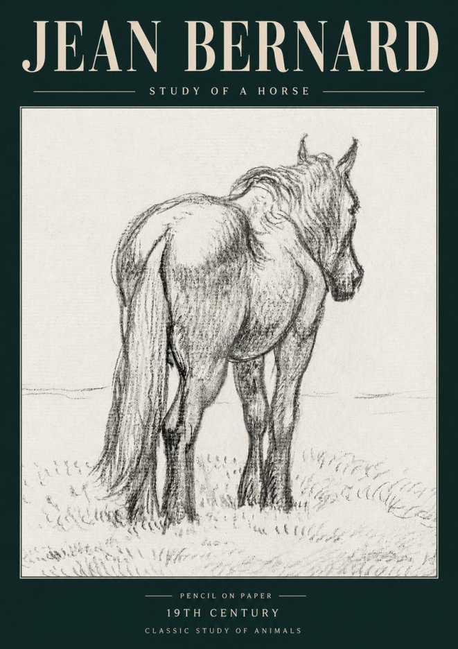 Jean Bernard Study of a Horse II No5 - Juliste