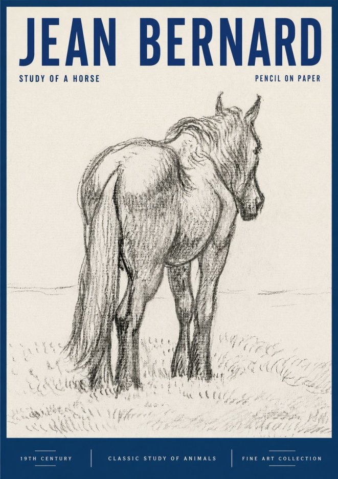Jean Bernard Study of a Horse II No6 - Juliste