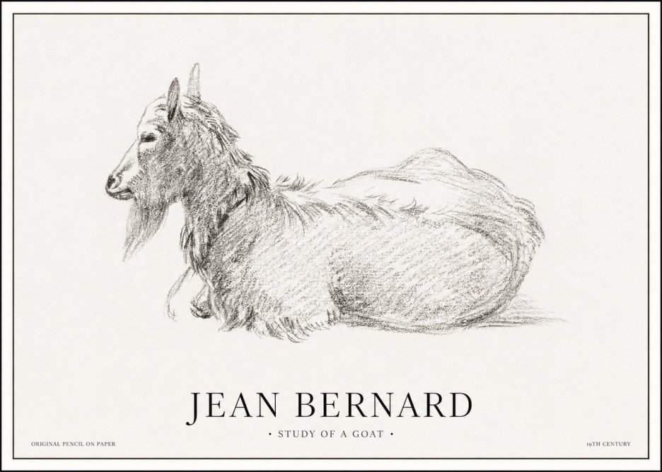 Jean Bernard Study of a Goat I No1 - Juliste
