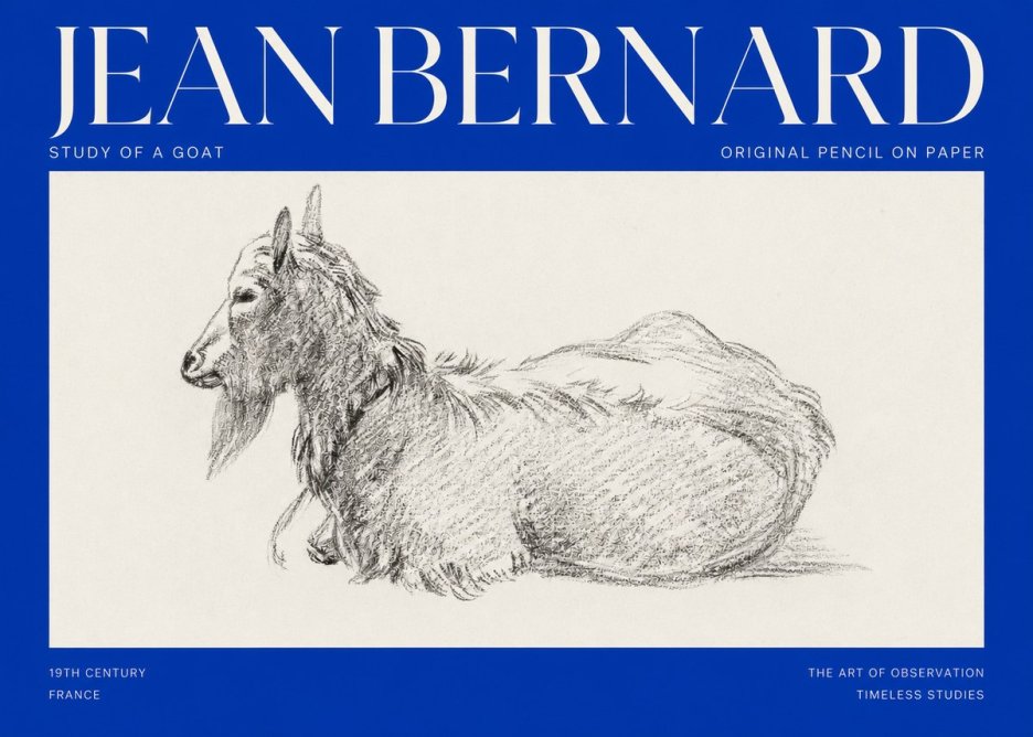 Jean Bernard Study of a Goat I No2 - Juliste