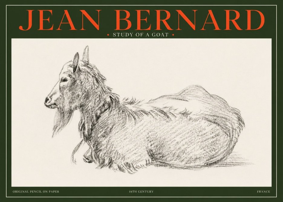Jean Bernard Study of a Goat I No3 - Juliste
