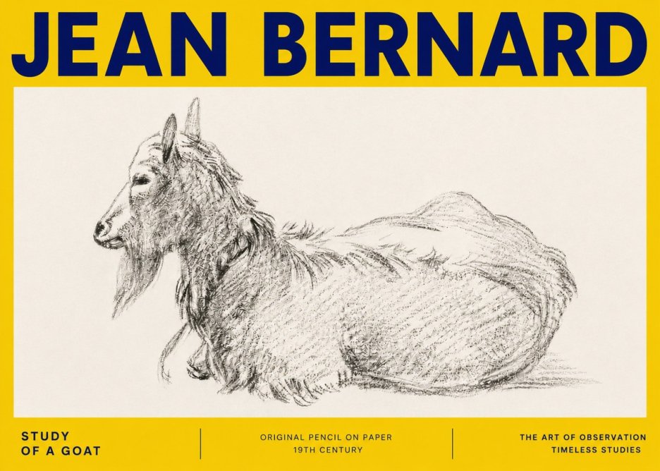 Jean Bernard Study of a Goat I No4 - Juliste
