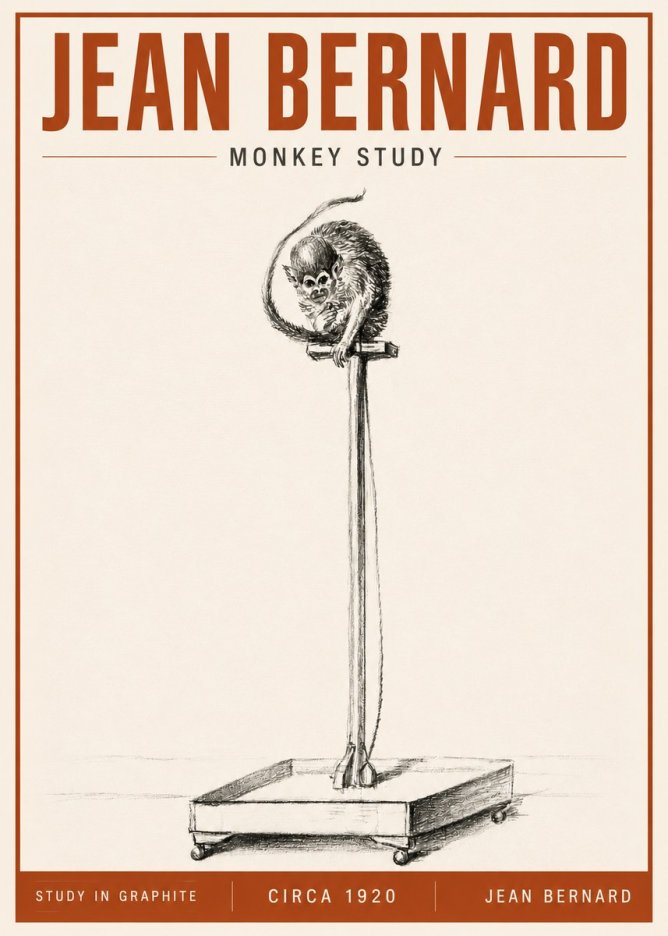 Jean Bernard Monkey Study No5 - Juliste