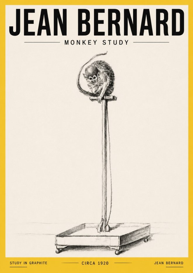 Jean Bernard Monkey Study No6 - Juliste