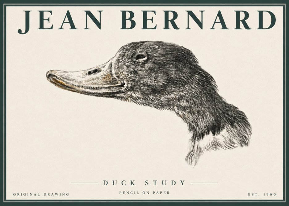 Jean Bernard Study of a Duck No4 - Juliste