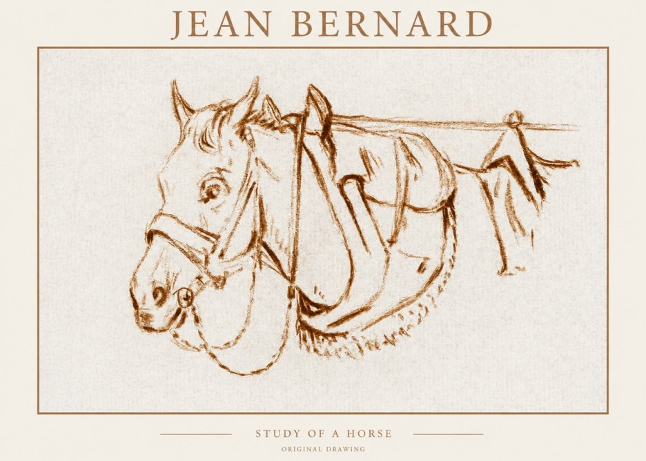 Jean Bernard Study of a Horse III No1 - Juliste