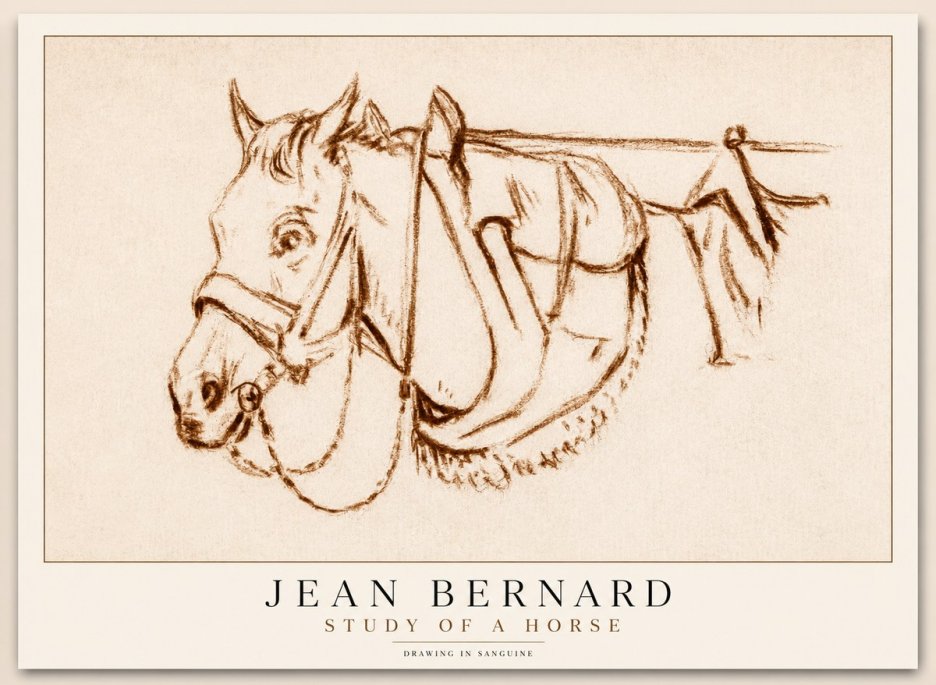 Jean Bernard Study of a Horse III No2 - Juliste