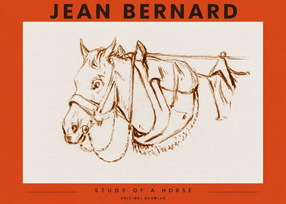 Jean Bernard Study of a Horse III No3 - Juliste