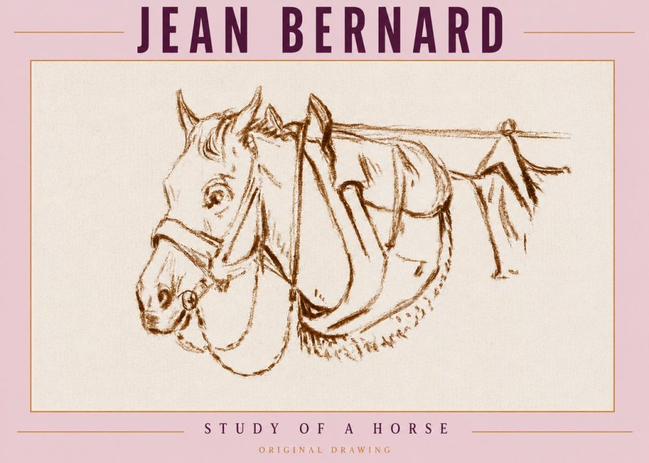 Jean Bernard Study of a Horse III No5 - Juliste