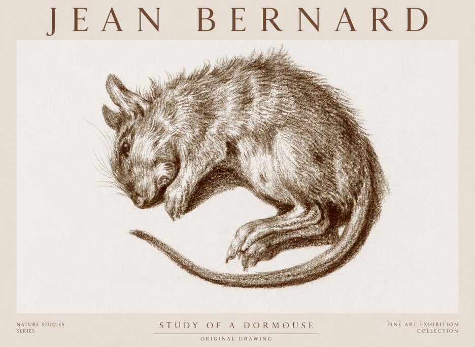 Jean Bernard Study of a Dormouse No1 - Juliste
