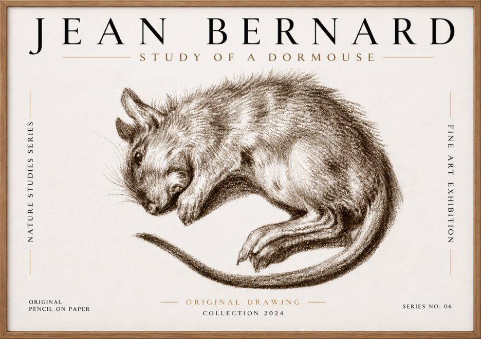 Jean Bernard Study of a Dormouse No6 - Juliste