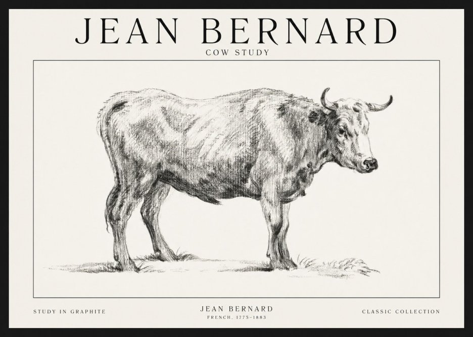 Jean Bernard Cow Study No1 - Juliste