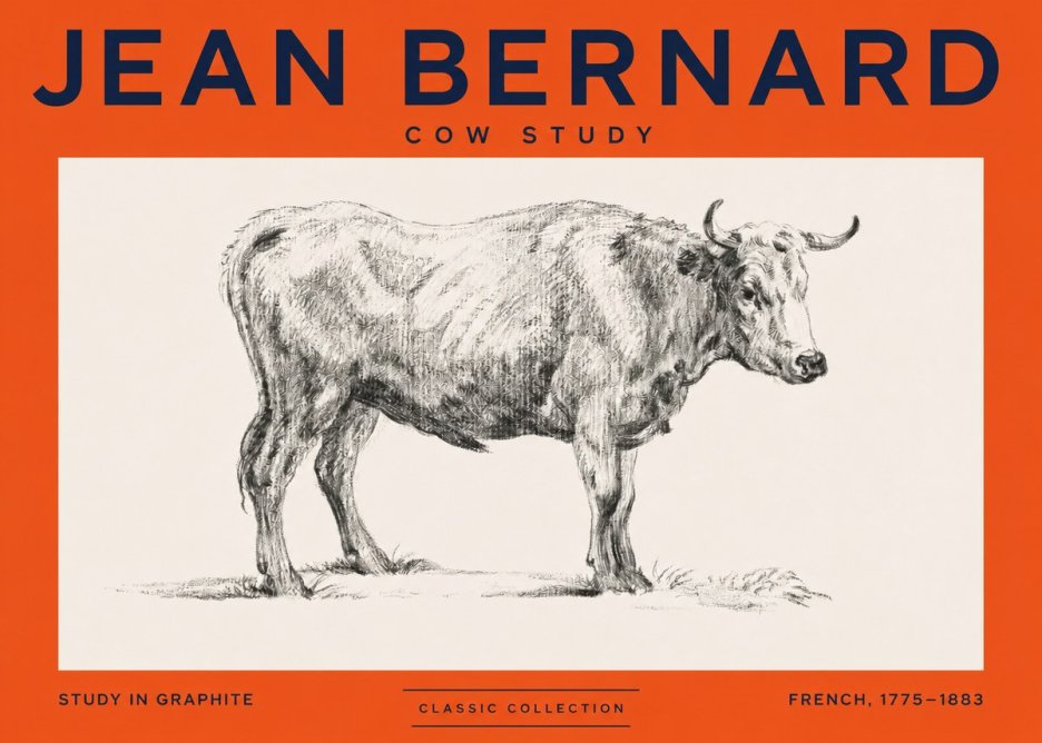 Jean Bernard Cow Study No2 - Juliste